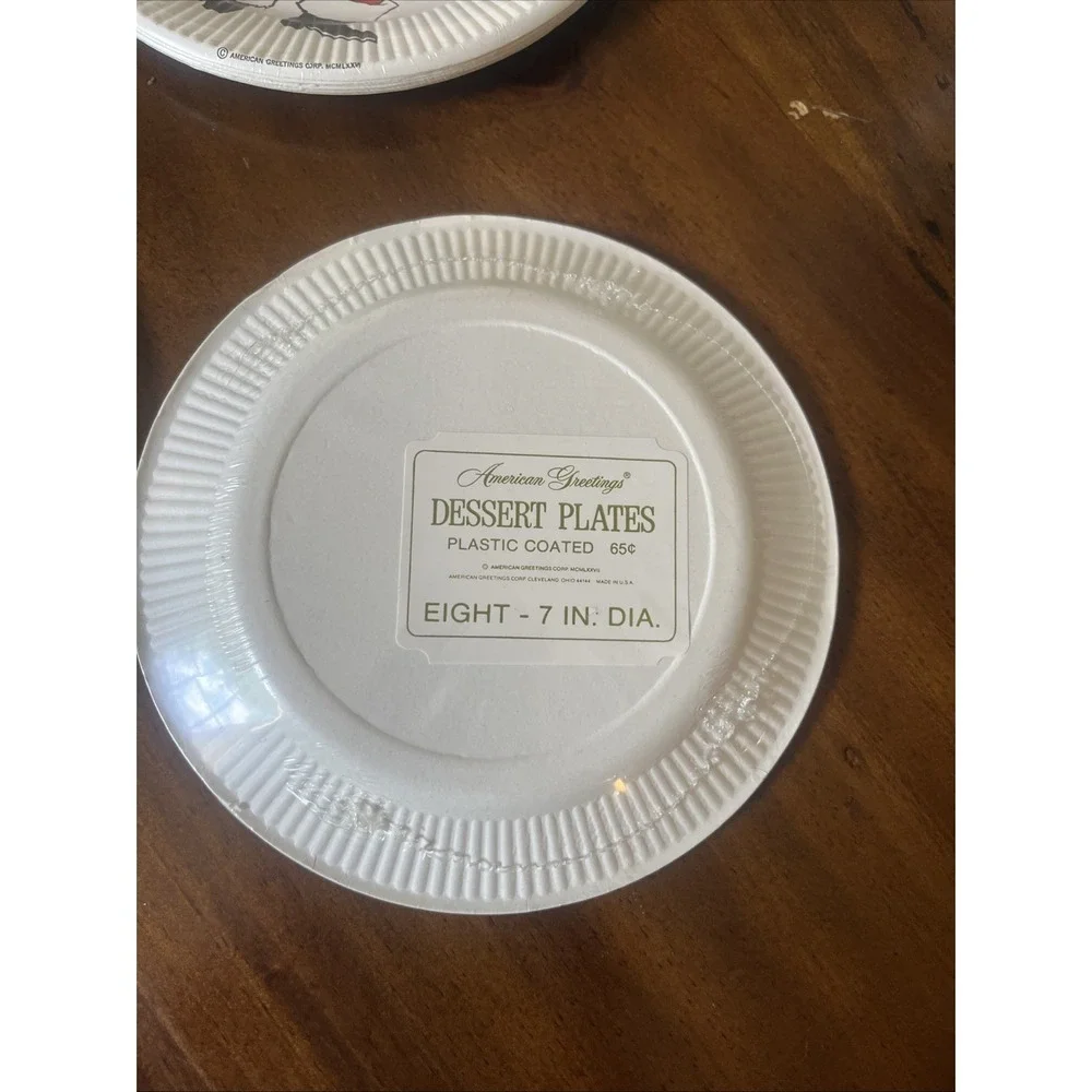 Amer Greetings Christmas Santa 1970s (3)Paper Plates 9 Inch/7 Inch New In Film